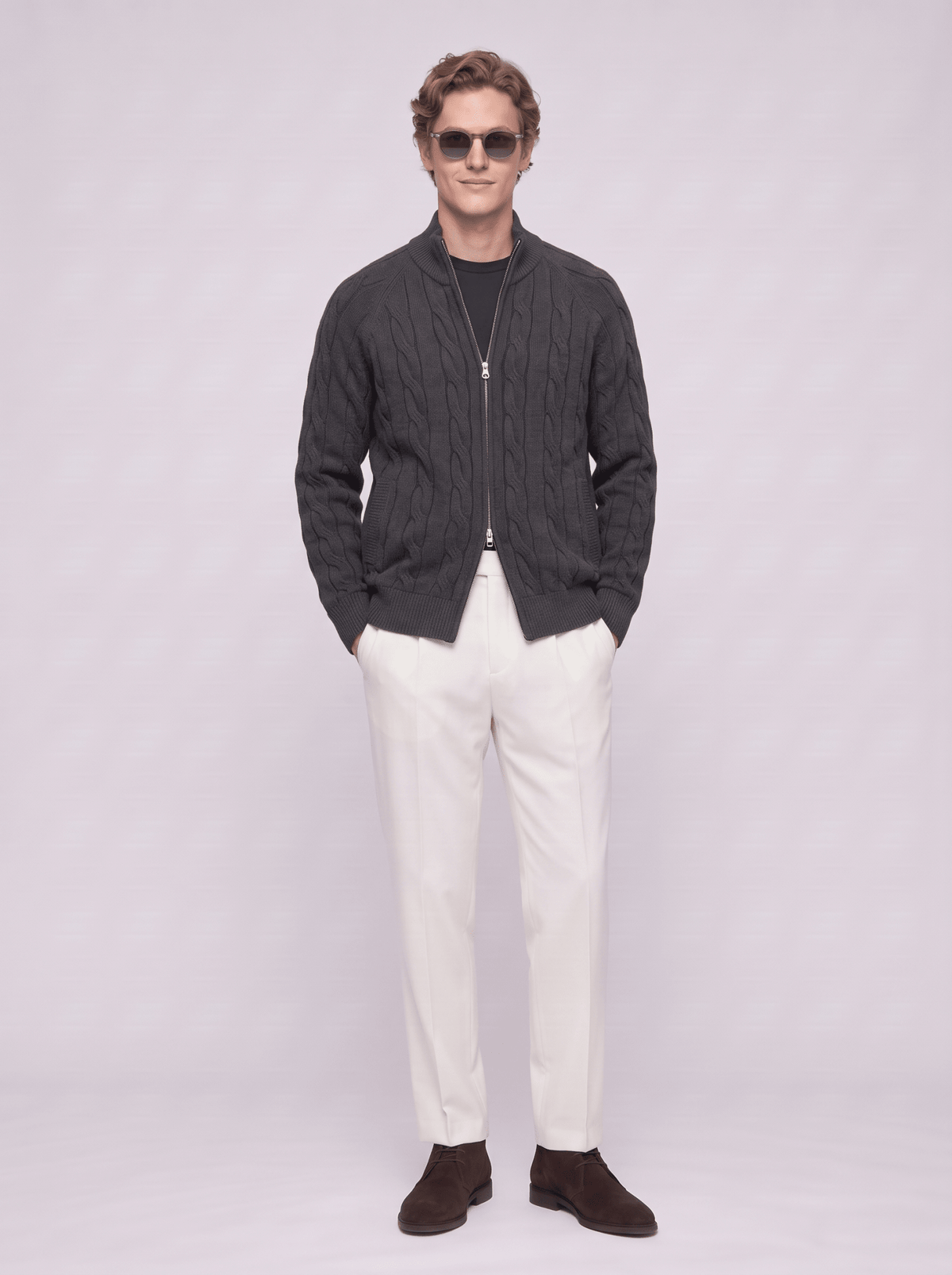 Cambridge Zip Cardigan - T. Crown London