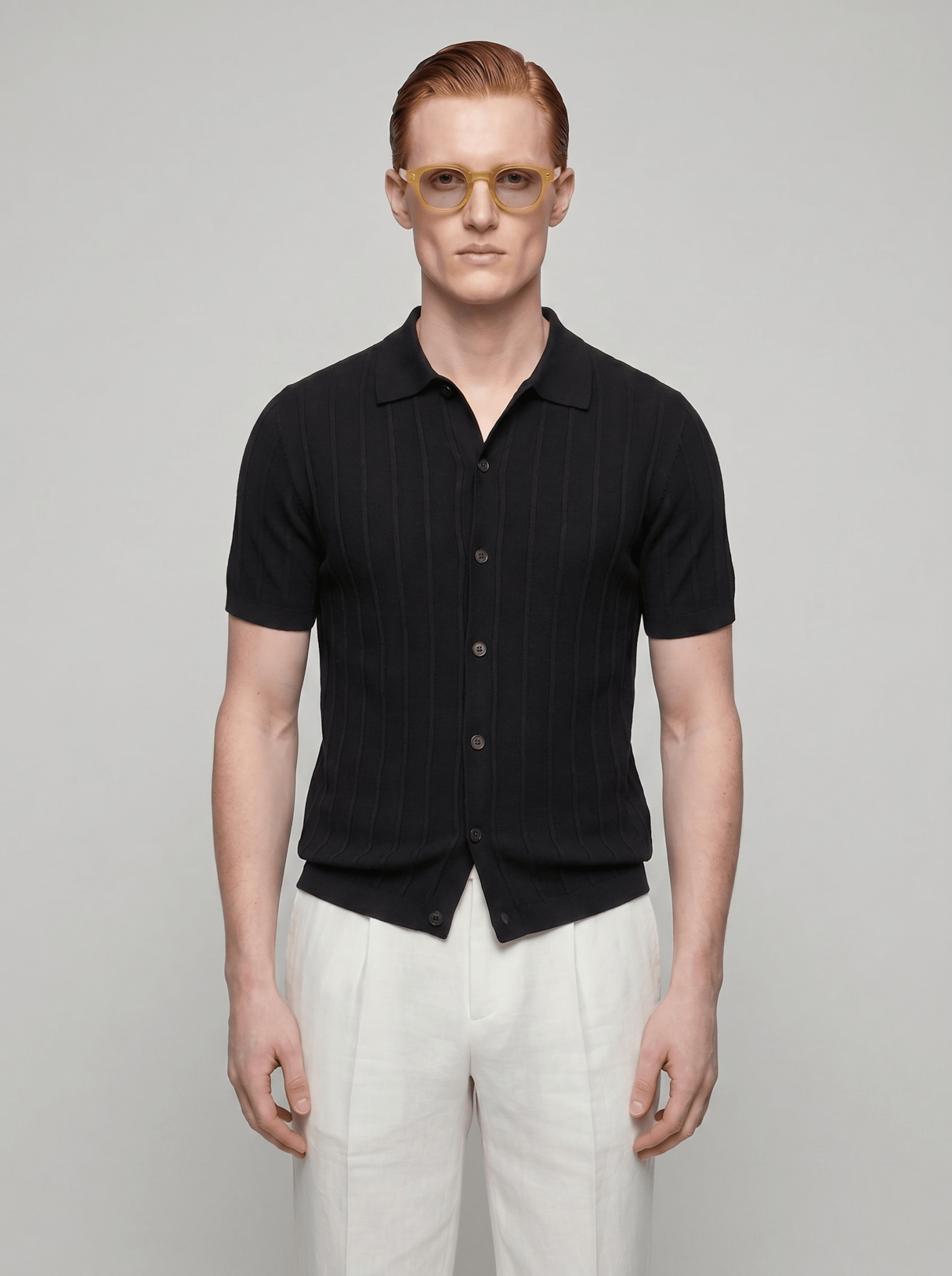 Rib Knit Polo - T. Crown London