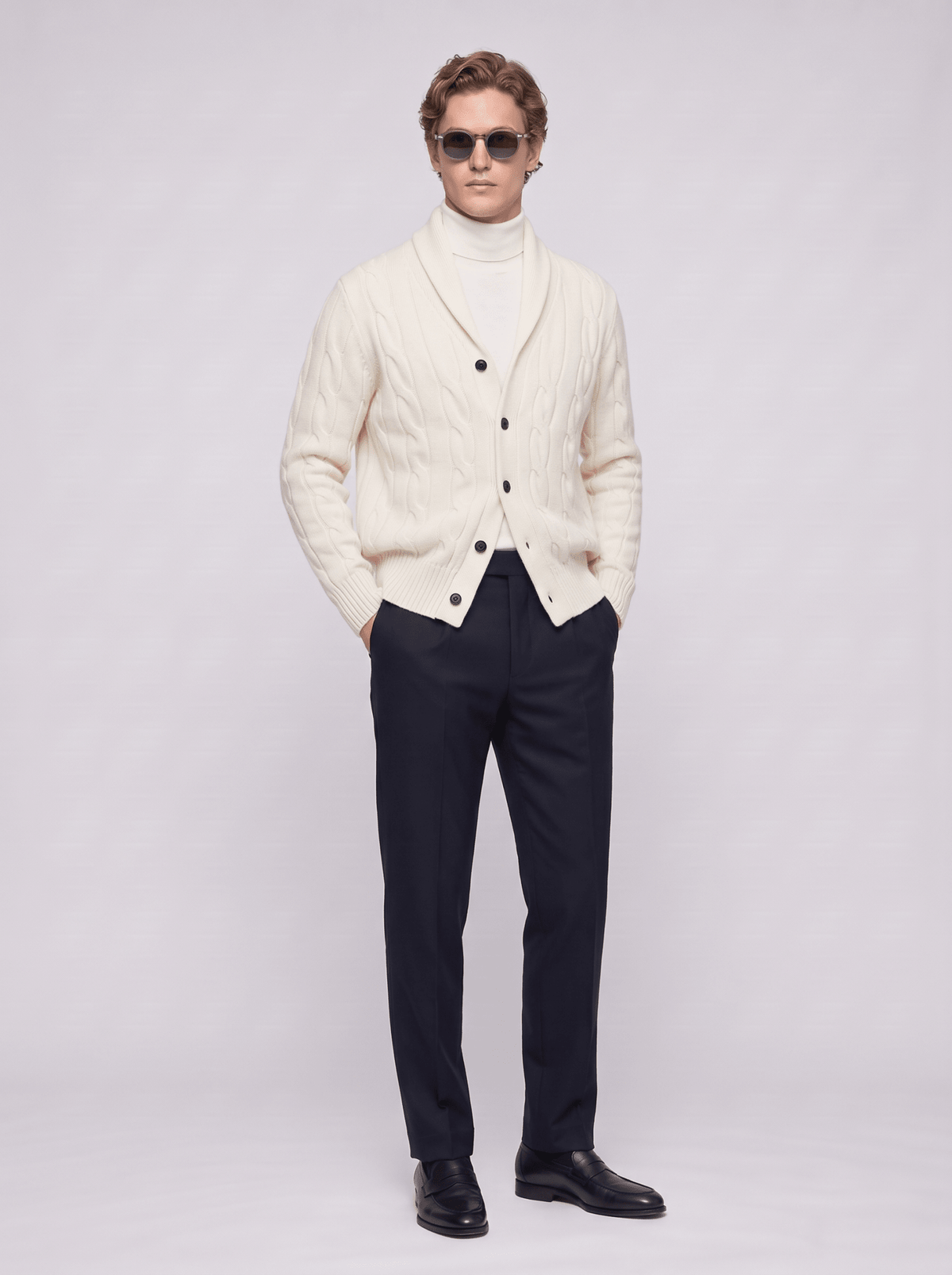 Richmond Cable Cardigan - T. Crown London